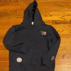 Navy Blue Kids Hoodie with Embroidered Patch